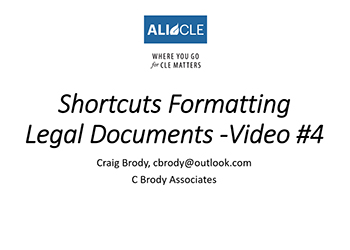 Microsoft Word for Lawyers: Formatting Shortcuts and Timesavers for Legal Documents